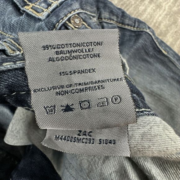 Silver Jeans Co Zac Jeans Mens 36x32 Blue Denim Pants Zip Fly Straight Leg - Picture 5 of 12